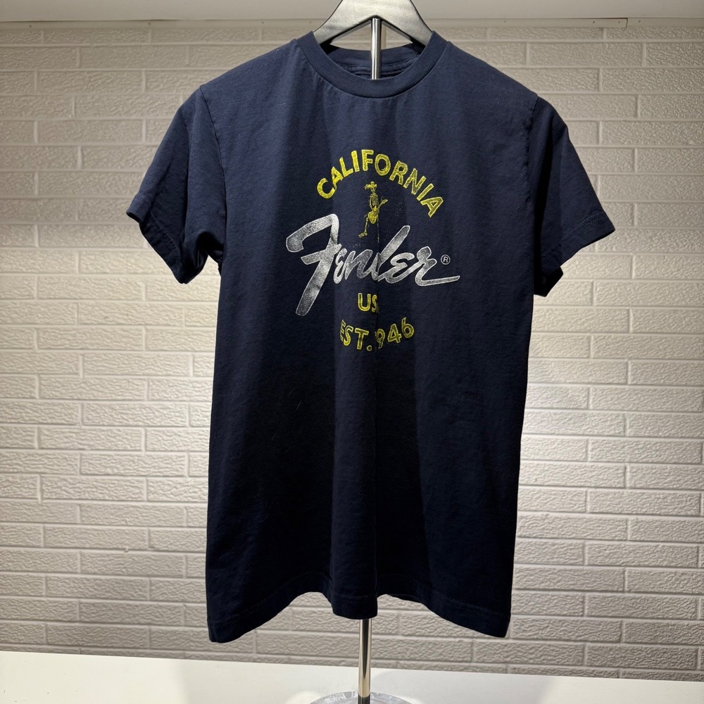 Fender California Graphic T Shirt Navy Blue Short Sleeve Crew Neck Mens‎ M